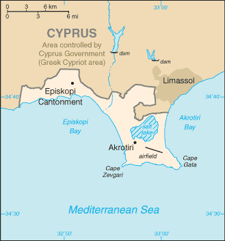 Akrotiri Dhekelia Cyprus map